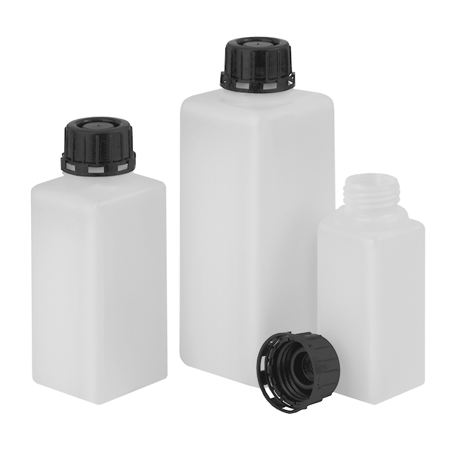 Wide neck Bottle square 250 ml, PE-HD